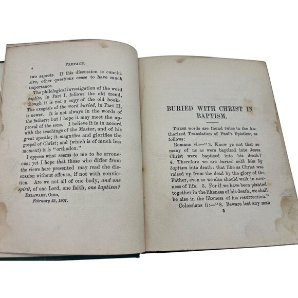 Baptism By William G. Williams 1901 Hardcover Little Books On Doctrine Antique - Picture 5 of 9